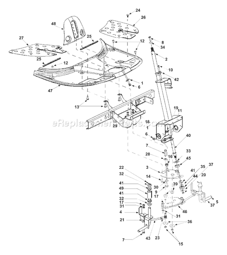 Page J Diagram and Parts List for 13A-344-701 2004 Yard Man Lawn Tractor